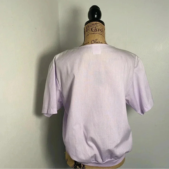 Blair Vintage Lilac Top Button Knit Detail Blouse - Picture 5 of 9